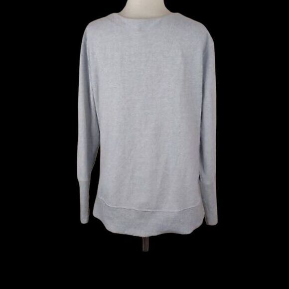 Lucy Activewear Gray Faux Wrap Crossover Sweater Sweatshirt - Picture 5 of 9